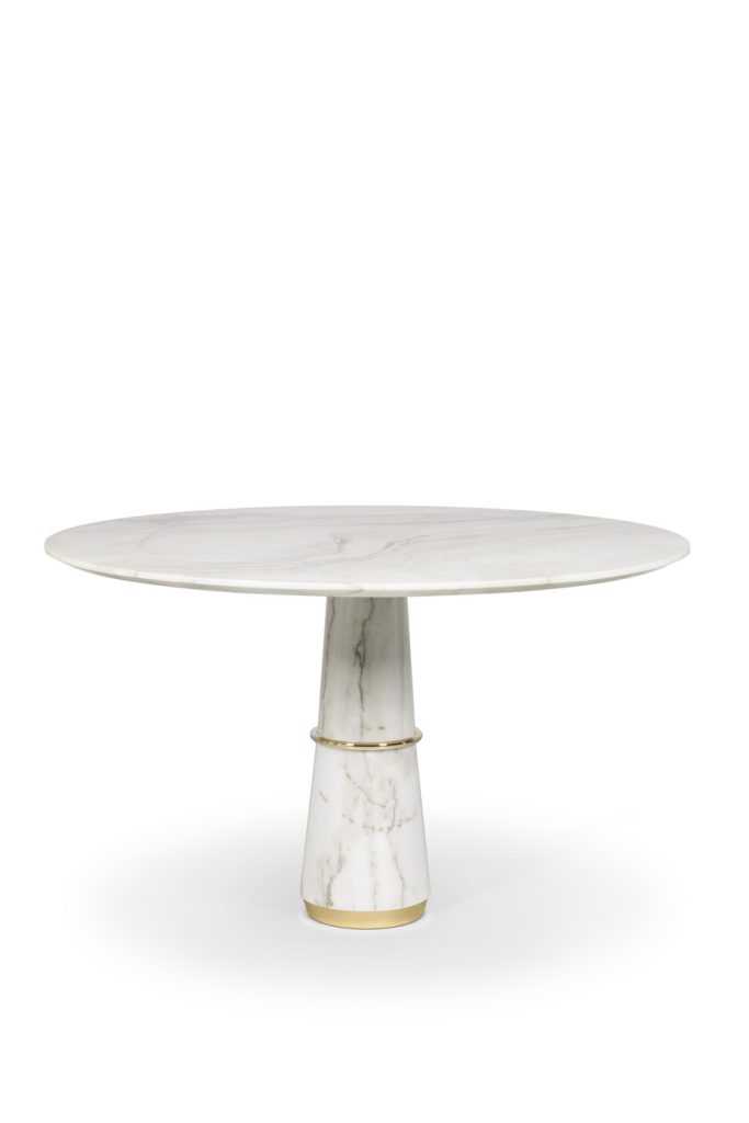 Modern dining table with marble details